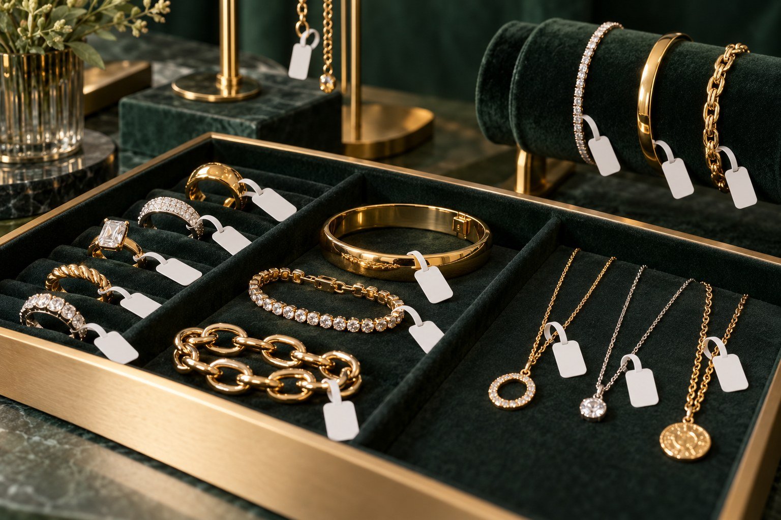 Illustrative jewellery retail stock